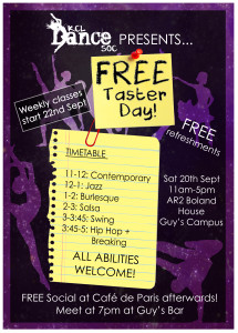 Taster Day Poster 2014-15